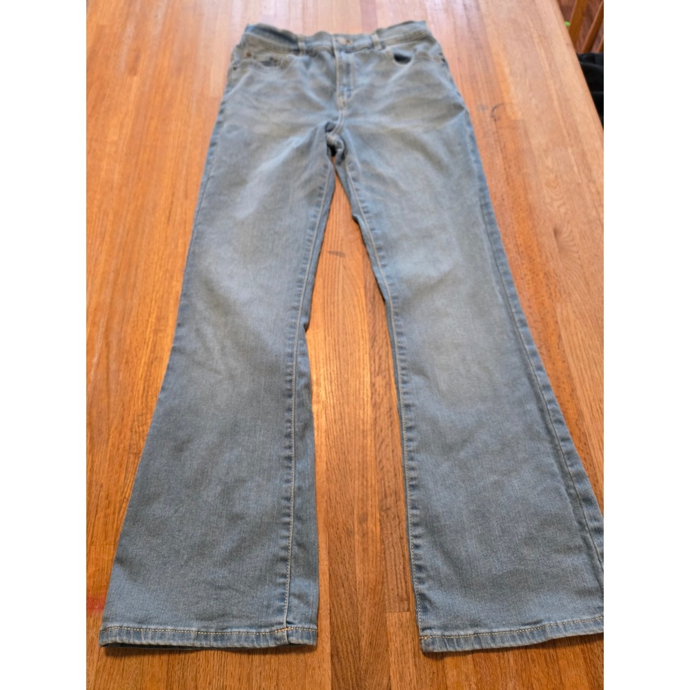 Levi 726 Flare Girls 16 Light Wash Blue Denim‎ High Raise Adjustable Waist Jeans